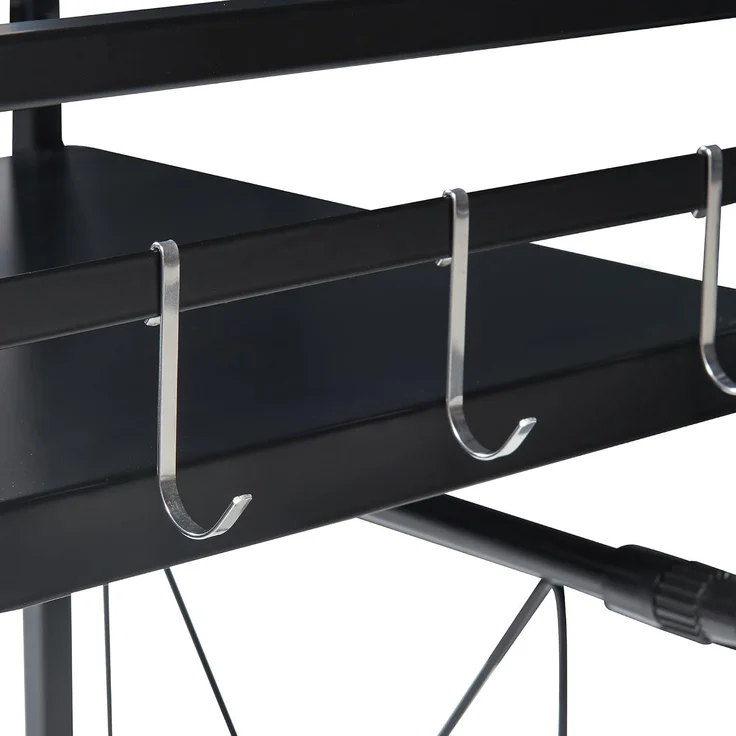Küchenregal Sorsele verstellbar 48x40-63x32 cm Schwarz [en. casa] – Bild 8