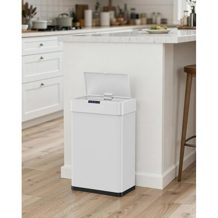 TLGREEN Mülleimer mit Sensor,automatischer Abfalleimer 30/50/60 L, mit Klemmring für Müllbeutel,Softclose-Deckel, Stahl – Bild 2