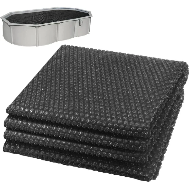 VOUNOT Pool Solarabdeckplane Rechteckig 450x220 cm, Premium Pool Solarplane Stärke 120 µm, Solarfolie Pool Zuschneidbar, Solarabdeckung Poolheizung Wassererwärmung Wärmeplane Schwarz