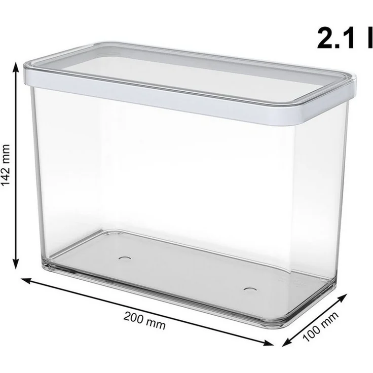 Rotho Loft 5er-Set Vorratsdosen mit Deckel verschiedene Größen, lebensmittelechter Kunststoff (PP) BPA-frei, transparent/weiss, (21.4 x 21.4 x 23.5 cm) – Bild 2