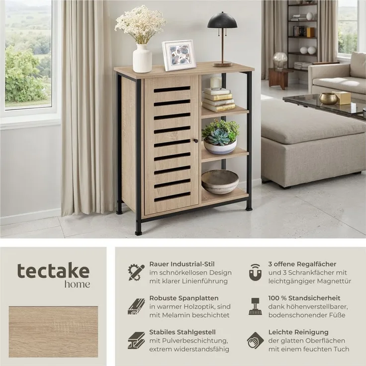tectake Highboard Sideboard, Industrial Style
