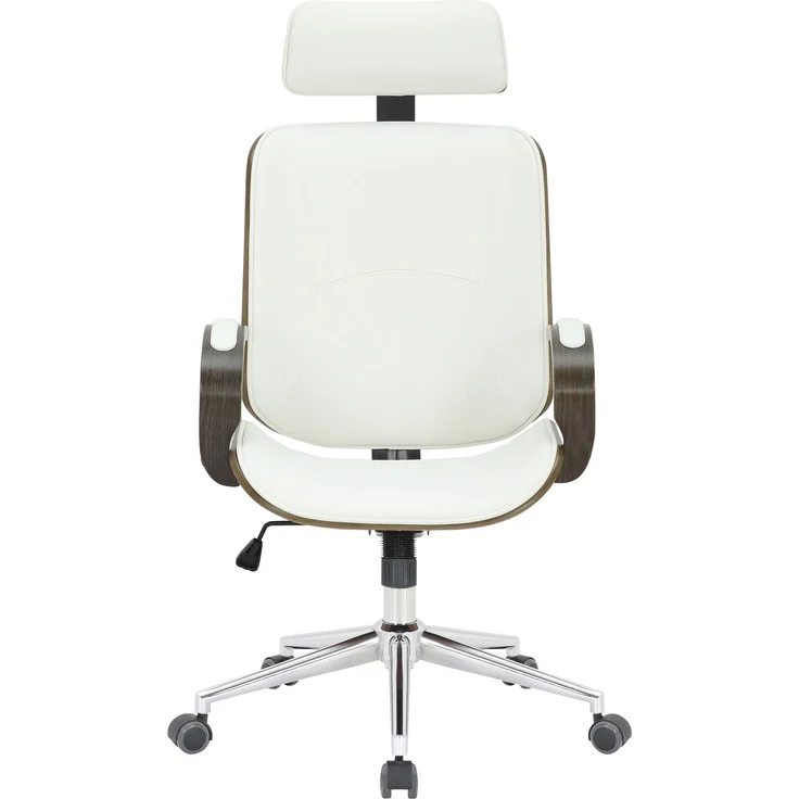 DELUKE® Bürostuhl Chefsessel KINGO Grau - 118x70x70, Weiß/Grau Kunstleder Metall Gestell ergonomische Bürostühle Homeoffice Stuhl mit Rollen – Bild 2