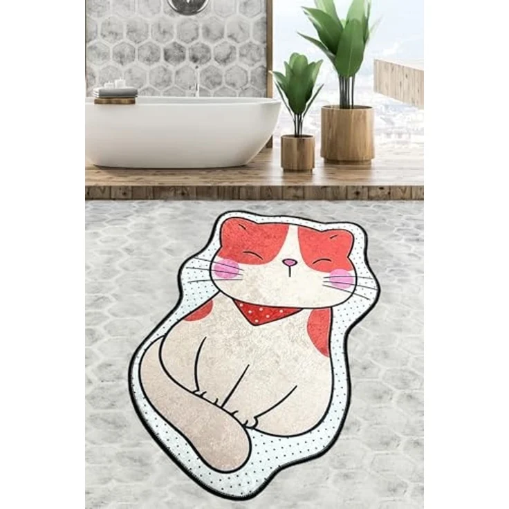 Mijolnir 'Katze (60 x 90)' Badematte, Mehrfarbig, 60 x 90 cm
