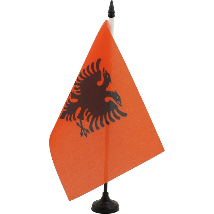 AZ FLAG - Tischflagge Albanien - 21x14 cm - Albanische Tischfahne 14 x 21 Cm - Flaggen