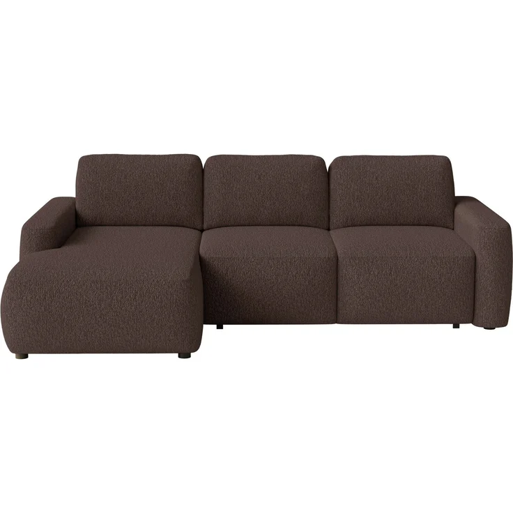 Selsey 'Carnos Mini' Ecksofa mit Schlaffunktion, Ottomane links, Chenille Braun – Bild 6