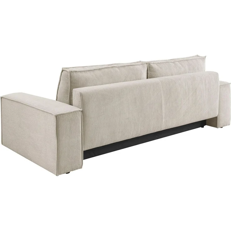 Home affaire 3-Sitzer SHERWOOD Schlafsofa (257cm) Cord, Samtvelours, Vintage-Lederoptik, Schlaffunktion mit Bettkasten (ca. 136/200cm) – Bild 3