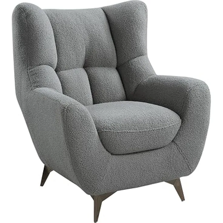 ATLANTIC home collection Sessel Shawn, mit Federkern, trendy Bezug mit Teddyoptik