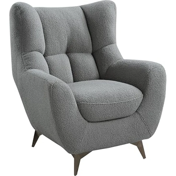 ATLANTIC home collection Sessel Shawn, mit Federkern, trendy Bezug mit Teddyoptik – Bild 1