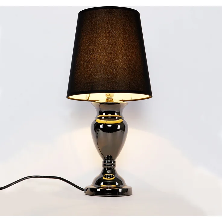 Moderne Tischlampe H:48cm Schwarz Tischleuchte Lampe Leuchte [Lux. Pro]