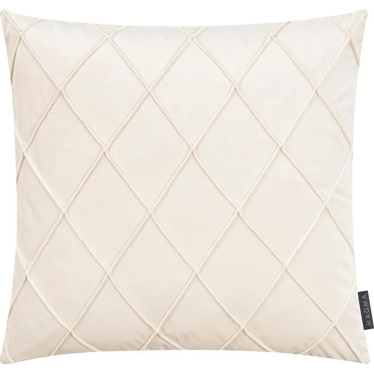 Magma Heimtex Kissenbezüge 2er Set Nobless ca. 50x50 cm einfarbig Rautenmuster, (2 Stück), weich kuschelig Rautenmuster