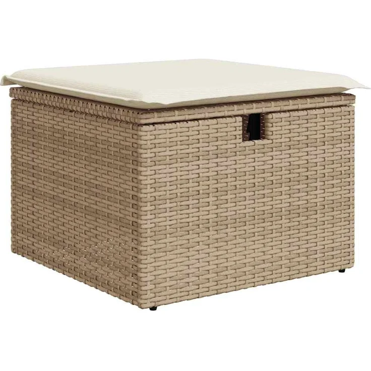 vidaXL Gartensofa-set mit Kissen 4 pcs Beige und Creme Poly-Rattan 3358850 – Bild 6