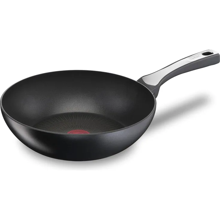 Tefal G25919 Unlimited On Wokpfanne | 28 cm | mit kratzfester Titanium Antihaft-Beschichtung | Thermo-Signal | PFOA-frei | geeignet für alle Herdarten, auch für Induktionsherde | schwarz