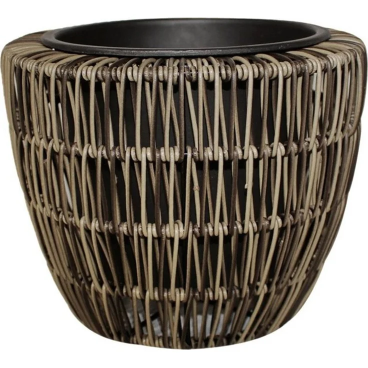Trend Line Blumentopf TrendLine Polyrattan Pflanztopf Ø 24x20 cm braun – Bild 2