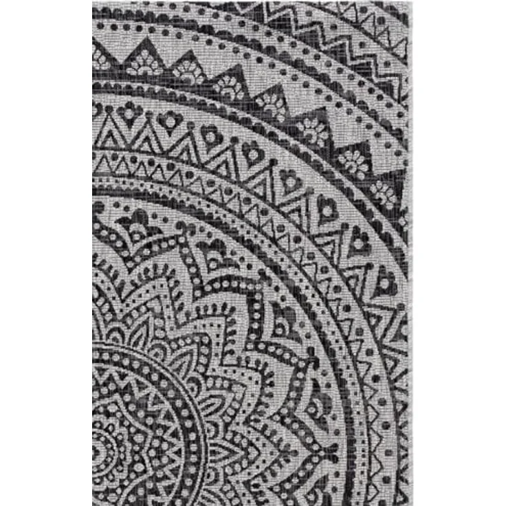 SAFAVIEH Zeitgenössische Teppich für Wohnzimmer, Esszimmer, Schlafzimmer - Courtyard Collection, Kurzer Flor, Hellgrau und Schwarz, 160 X 231 cm – Bild 8