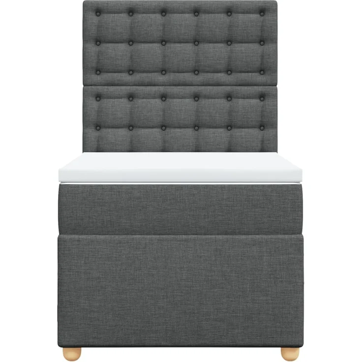 vidaXL Boxspringbett mit Matratze Dunkelgrau 90x200 cm Stoff 3293478 – Bild 6