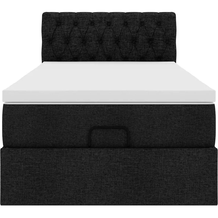 vidaXL Ottoman-Bett mit Matratze & LEDs Schwarz 90x190 cm Stoff 3312355 – Bild 6