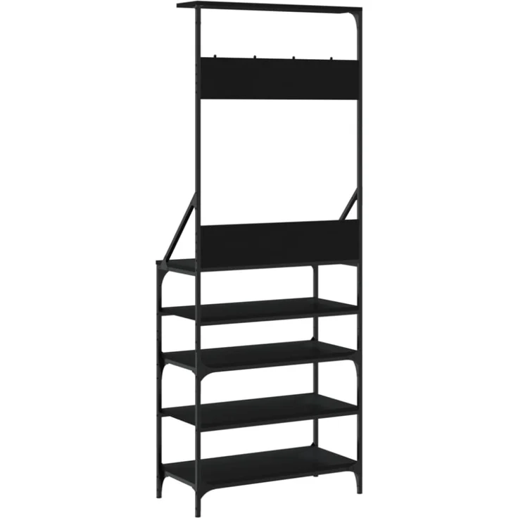 vidaXL Kleiderständer mit Schuhablage Schwarz 70x34x184 cm 837872 – Bild 2