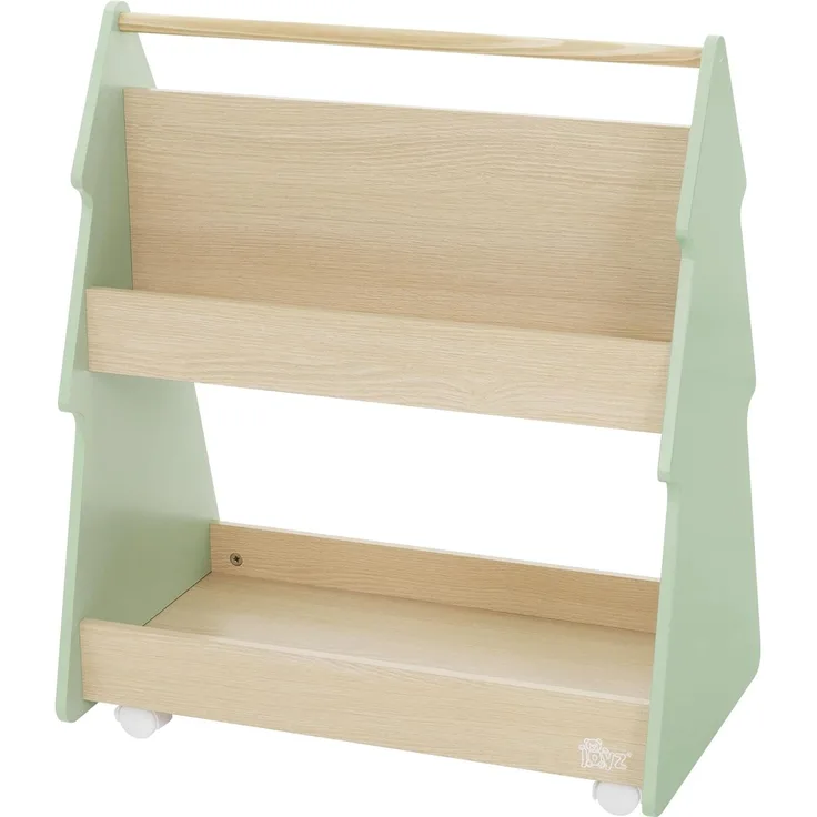 Joyz Spielzeugtruhe Kinderregal Kindermöbel Kinderzimmerregal Spielzeug Spielzimmer Möbel, Tanne Bücherregal mit 3 Ablagen & 4 Rollen MDF / Kiefer