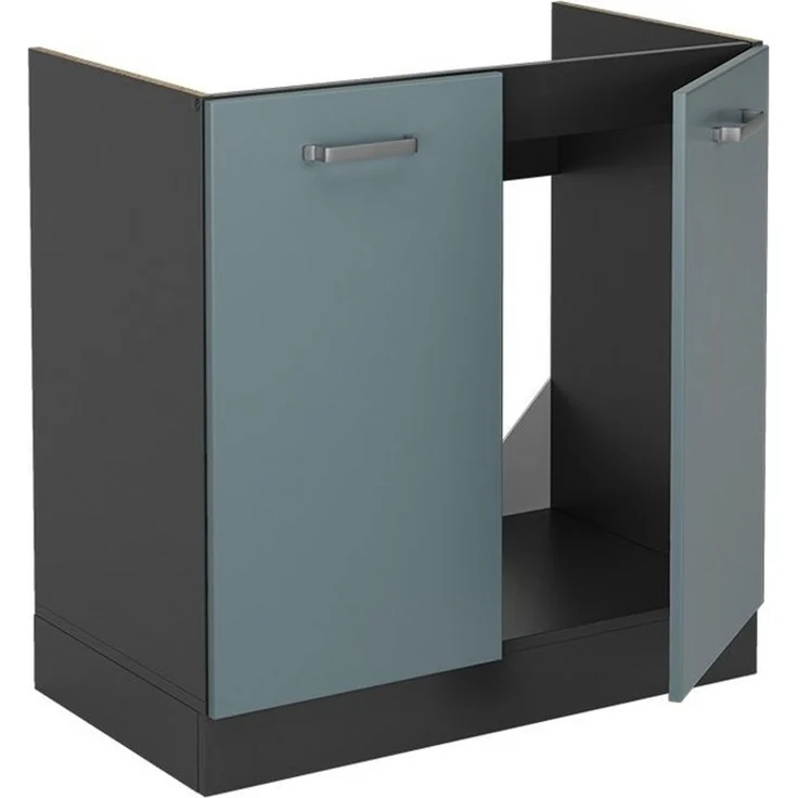 Spülenunterschrank R-Line Blau-Grau 80 cm ohne Arbeitsplatte Vicco – Bild 3