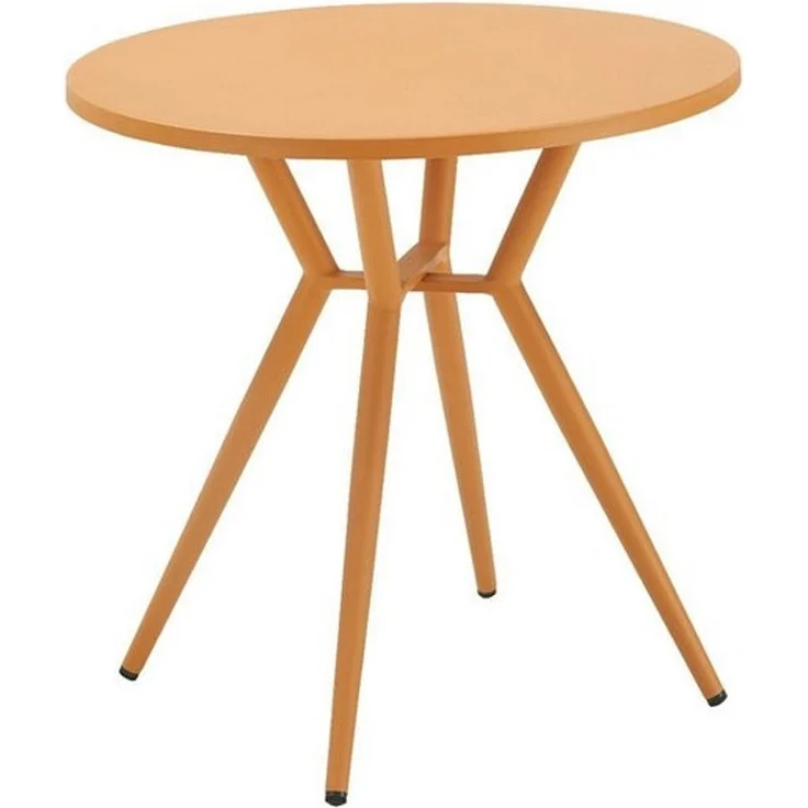 Liadomo Gartentisch Lesina, runder Bistrotisch, Balkontisch, Outdoor-Esstisch Ø 80 cm (robuster Alu-Tisch für Terrasse & Balkon, 1 Tisch), Outdoor-Tisch in Orange, rund – Bild 1