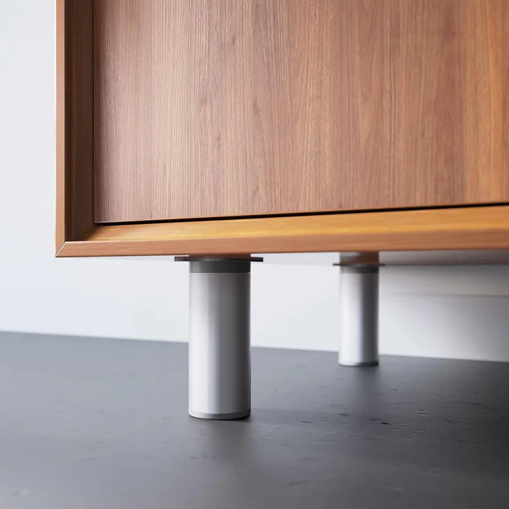 sossai® Möbelfuß Runde Schrankfüße, 4er & 8er Set, höhenverstellbar, (4-St), Design: Aluminium – Bild 4