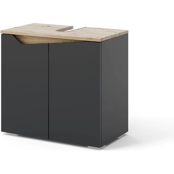 Waschbeckenunterschrank Marelle Anthrazit/Artisan 60 x 57.5 cm mit 2 Türen Vicco