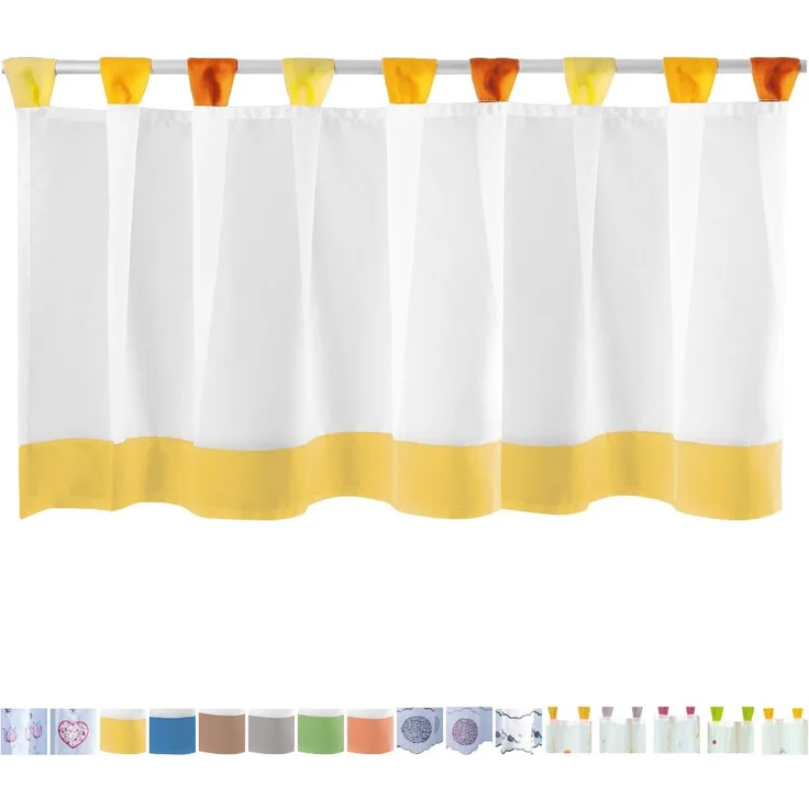 Bistrogardine mit Schlaufen ca. 150x45 cm Auswahl: gelb - orange – Bild 3