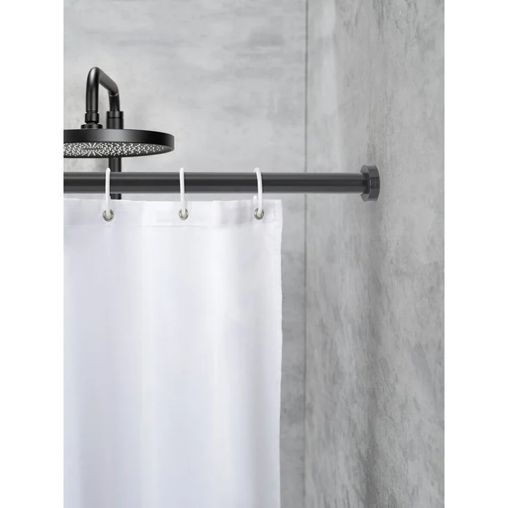 SCHÖNER WOHNEN-Kollektion Duschvorhangstange »Obleon«, Ø 28 mm, ausziehbar, ohne Bohren, geklemmt, Aluminium, Kunststoff, Teleskop-Duschschiene, ausziehbar – Bild 1