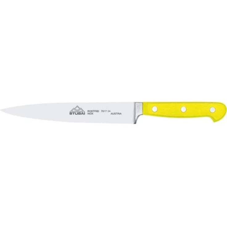 STUBAI Kochmesser geschmiedet, schmale Form, Klingenlänge: 210 mm, gelb