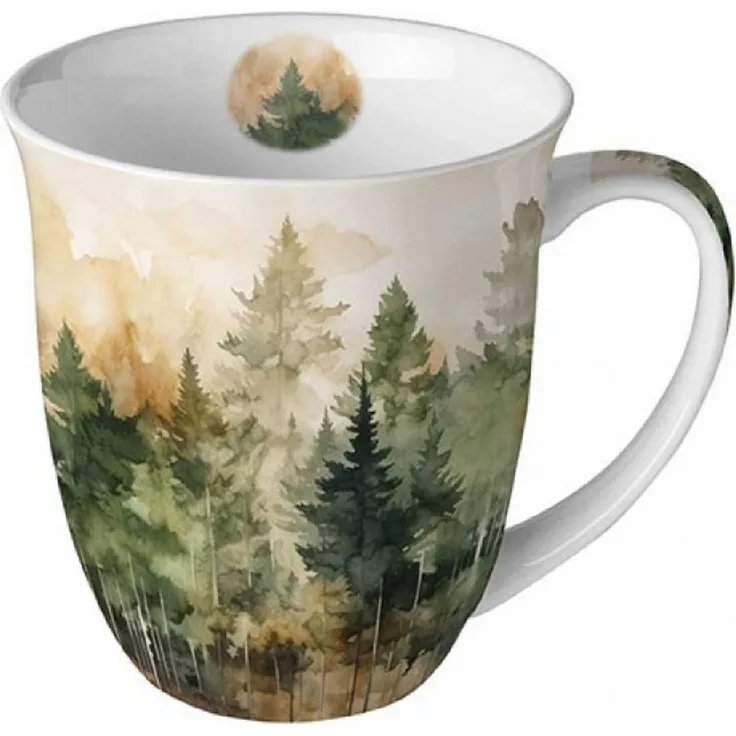 Ambiente Luxury Paper Products Becher Sommer, Blumen, Tiere, Pflanzen, Bäume, Herbst, Mug, Kollektion, Porzellan Tasse, Blumen - Pflanzen Jahreszeit Herbst - Evergreen trees, Immergrüne Bäume, Winter, Geburtstag, Hochzeit, Valentinstag, Muttertag, Gesc...