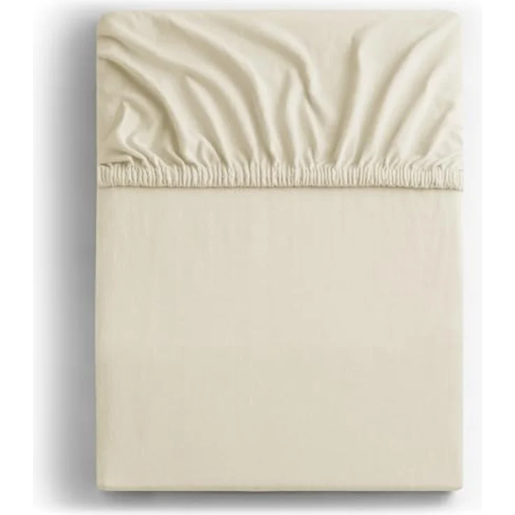 DecoKing Spannbettlaken 100x200 120x200 cm 100% gekämmte Baumwolle Beige Spannbetttücher Jersey Boxspringbett Amber 100x200 120x200 – Bild 3