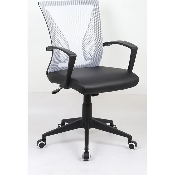 VCM Bürostuhl Offilo PU 920250 Schwarz / Weiß ca. H. 92-102 x B. 48 x T. 46 cm – Bild 1