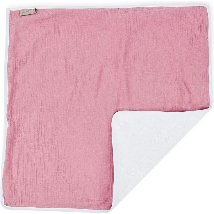 KraftKids Wickeltischunterlage Musselin rosa, Windelmatte aus 100% Baumwolle, wasserundurchlässige Reise-Wickelunterlage