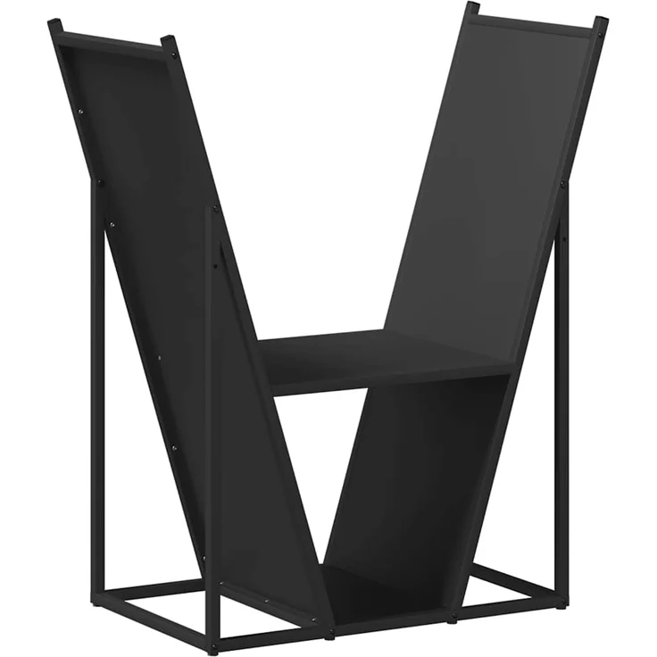 vidaXL Brennholzregal Schwarz 69,5x35x81 cm Kaltgewalzter Stahl 864177 – Bild 1