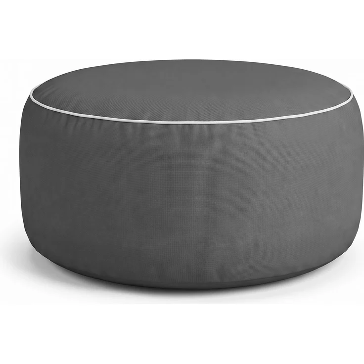 Sitzpouf - Indoor/Outdoor - Sitzkissen Ø54 cm x 26 cm - wasserabweisend ( Lotusblüteneffekt ) - Platzsparend / Innovativ - Innenkissen aufblasbar - Belastbar bis 100kg Anthrazit – Bild 9