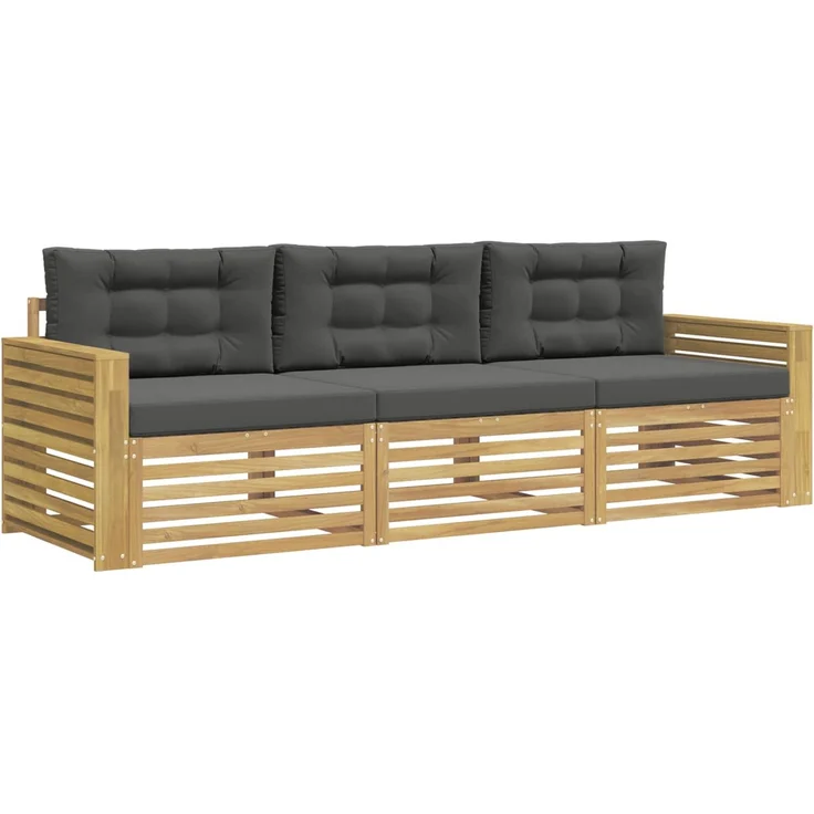 vidaXL Outdoor-Sofagarnitur 3 stk. 3-Sitzer Weiß und Anthrazit 3389972 – Bild 2