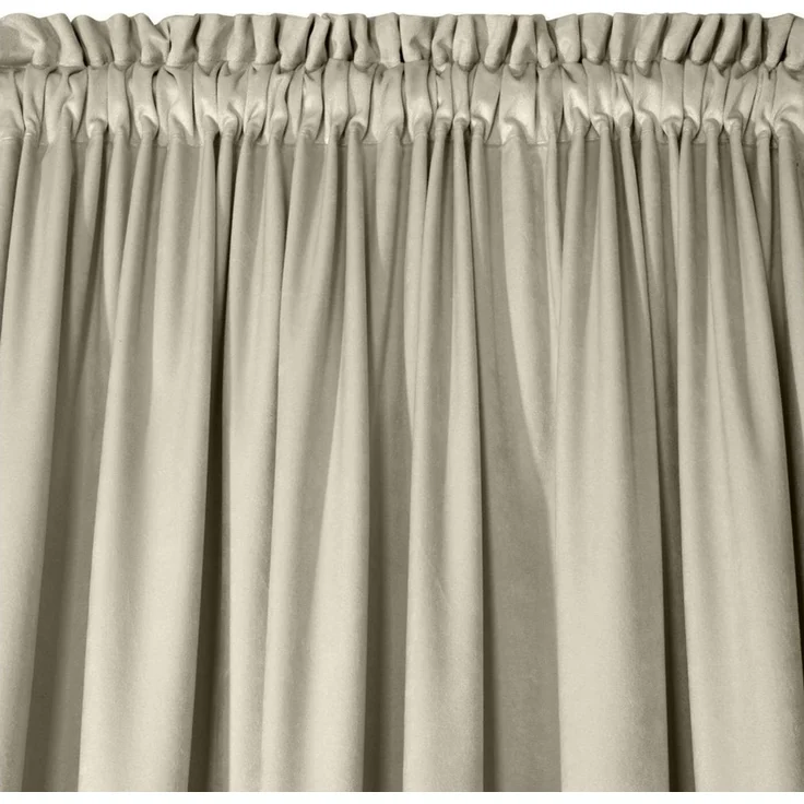 Samtvorhang Velours Vorhänge zum Wohnzimmer Prachtvoll Elegant beige 140x270 cm Kräuselband – Bild 3