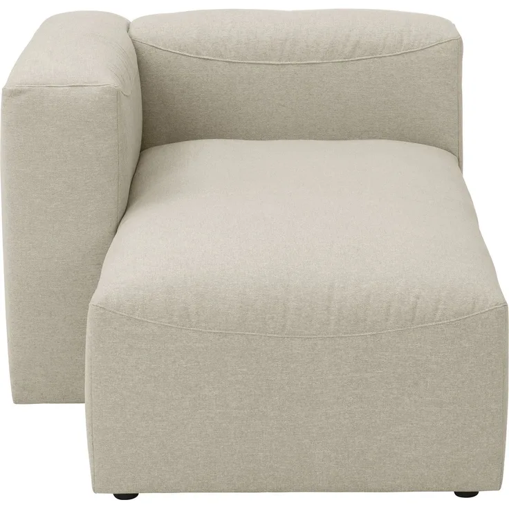 Longchair Armlehne links Kattrina Flachgewebe creme