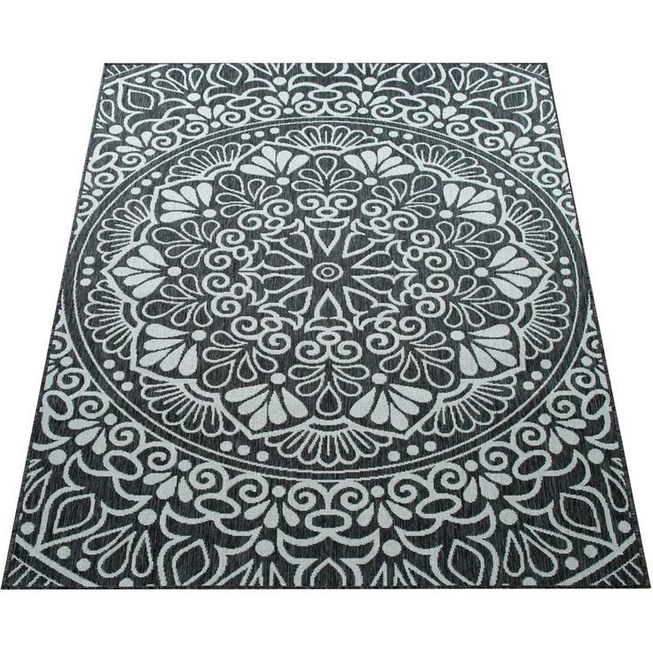 Paco Home Teppich Coco 205, rechteckig, Höhe: 4 mm, Flachgewebe, Paisley Muster, In- und Outdoor geeignet