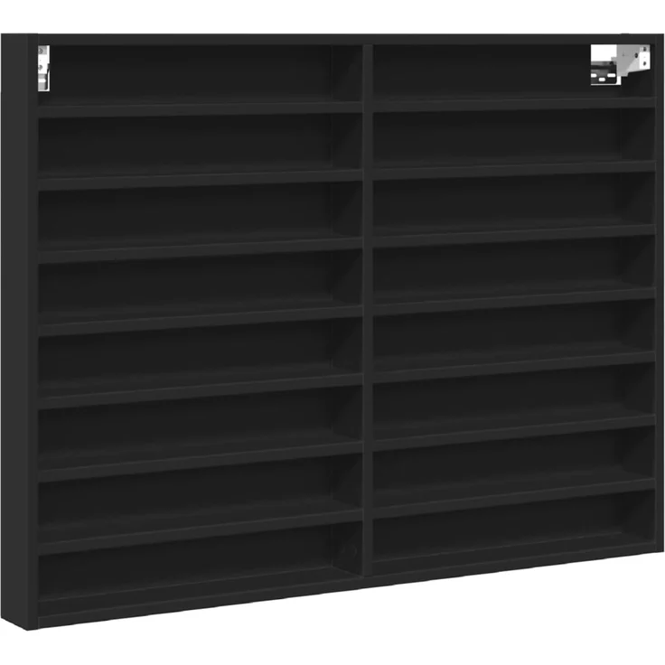 vidaXL Vitrinenschrank Schwarz 100x8,5x75 cm Holzwerkstoff 847934 – Bild 2
