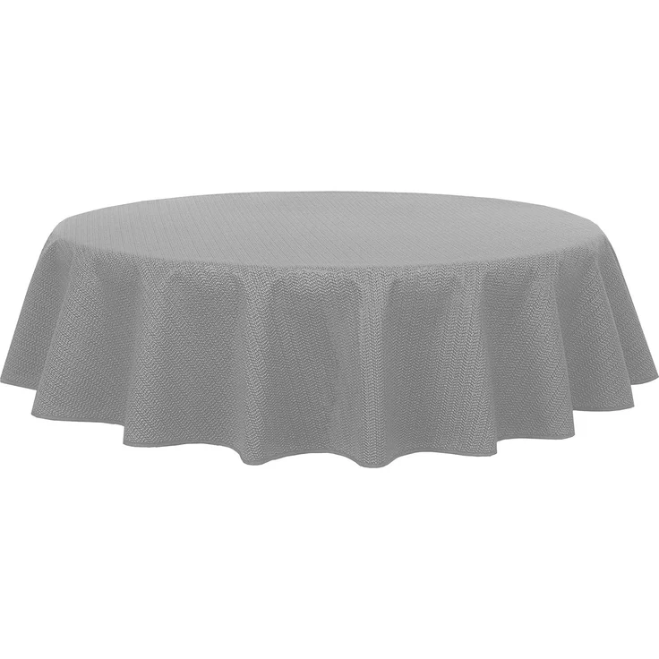 Brandsseller Gartentischdecke Ø 160 cm Tischdecke mit Paspel Outdoor Tischtuch rund Weichschaum für Garten, Terrasse, Balkon wetterfest rutschfest - Hellgrau