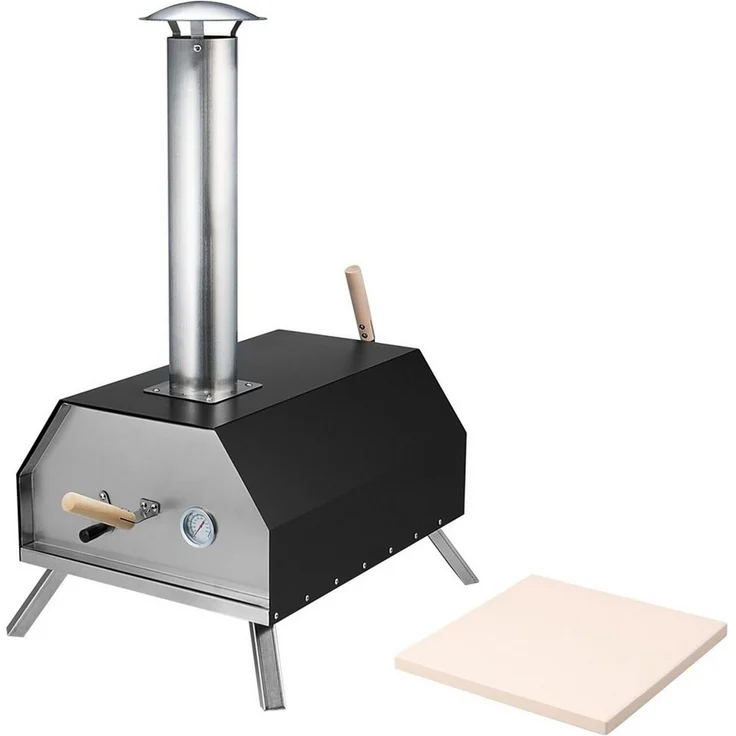 bremermann Pizzastein Pizzaofen inkl. Pizzastein 30 x 2 x 30 cm // für Brikett, Kohle, Pellets – Bild 1