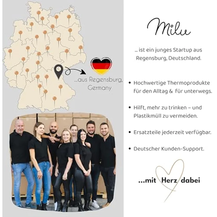 Milu Thermobecher Isolierbecher Kaffeebecher to go - 370ml - 100% Auslaufsicher - Trinkbecher aus Edelstahl - Autobecher doppelwand Isolierung - Thermo Becher - Travel Mug - (Türkis, 370ml) – Bild 9
