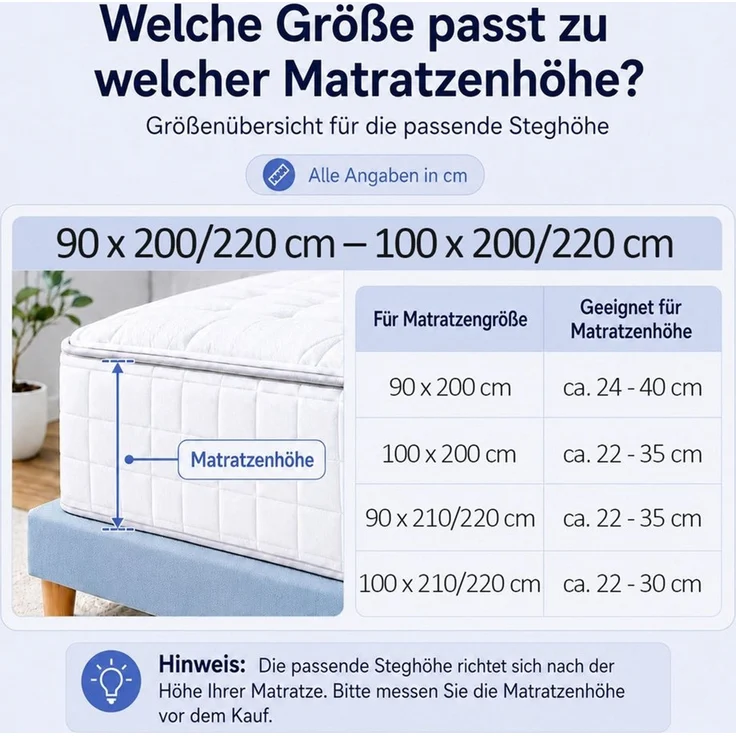 Buymax Spannbettlaken Boxspringbett 90x200-100x220 cm, 100% Baumwolle Jersey, 160 g/m², Oeko-TEX, für hohe Matratzen, Beige – Bild 4