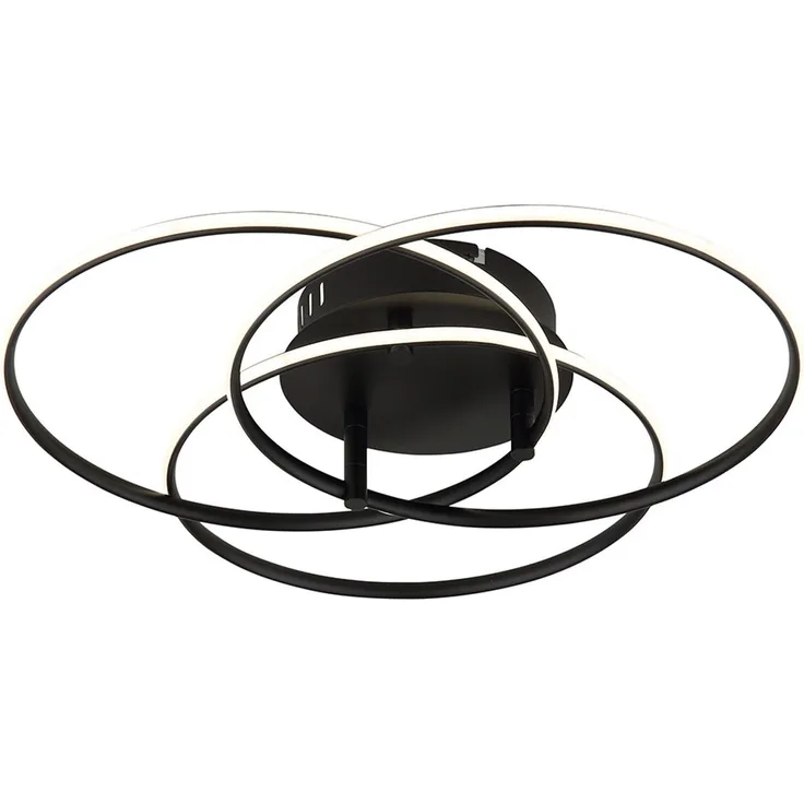 LED Deckenleuchte, Alu, schwarz, neutralweiß, D 45,6 cm