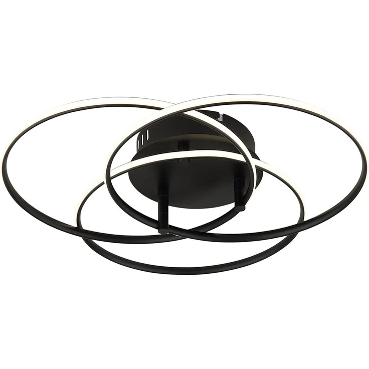 LED Deckenleuchte, Alu, schwarz, neutralweiß, D 45,6 cm – Bild 1