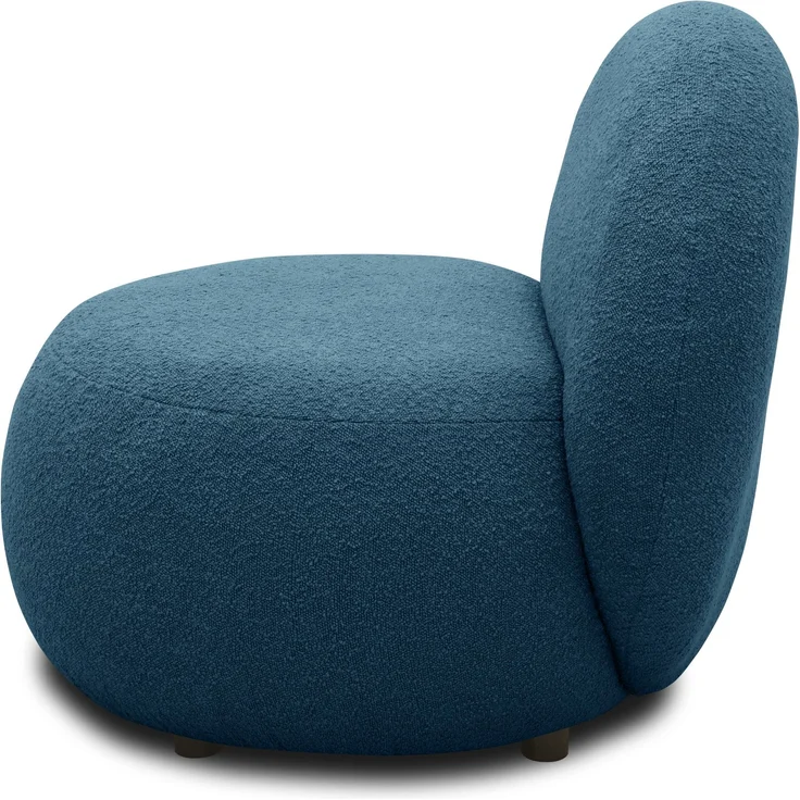 DOMO. collection Sessel 700 016, Polstersessel, rund, gepolsterte Rückenlehne, Füße mit Filzgleitern, Armsessel, Polsterganitur, 73 x 75 x 76 cm (BxTxH), blau – Bild 4