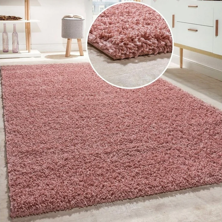 Paco Home Teppich Twister 500, rechteckig, Höhe: 44 mm, Uni Hochflor Shaggy mit hoher Fadendichte – Bild 1