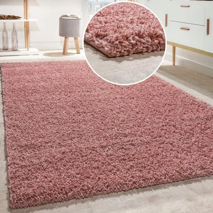 Paco Home Teppich Twister 500, rechteckig, Höhe: 44 mm, Uni Hochflor Shaggy mit hoher Fadendichte