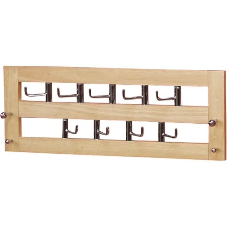 Holzgarderobe "Ellen I" mit 9 drehbaren Haken, naturfarben